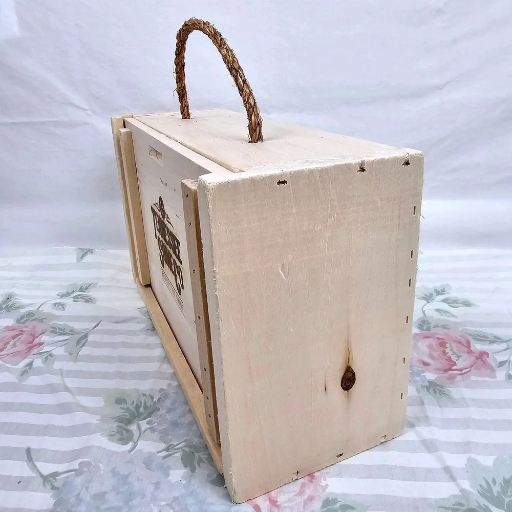 Tennessee Shine Co Wooden‎ Crate Storage Box Rope Handle